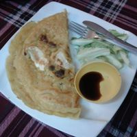 Vietnamese pancake  at Bookworm's Coffee in Ho Chi Minh City