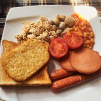 Full vegan English breakfast at Bookworm's Coffee in Ho Chi Minh City
