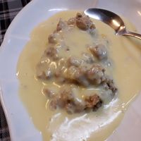 Vegan apple crumble with vegan custard at Bookworm's Coffee in Ho Chi Minh City