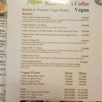 Vegan menu #1 at Bookworm's Coffee in Ho Chi Minh City