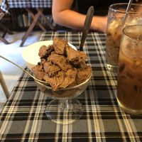 Ice cream and ice white coffe, really nice taste of coconut caramel at Bookworm's Coffee in Ho Chi Minh City
