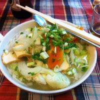 tofu veg noodle soup at Bookworm's Coffee in Ho Chi Minh City