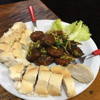 Artisan and spicy shimeji sausage at Boteco Ouzar in Sao Paulo