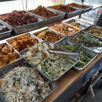 Com chay selection. Just point to what you want. No need to speak or read Vietnamese at Quán Cơm Chay Việt in Ho Chi Minh City