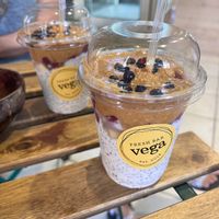Peanut butter chia pudding   at Vega in Skopje