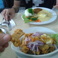 Tasty Chicharrones (fish). We had to ask if it was really veggie (yeah, soya meat) at Los Frutales in Lima