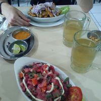 Ensalada rusa (without the mayonaise toping is vegan) at Los Frutales in Lima