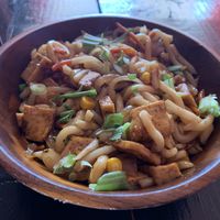 Bbq tofu udon  at Luna Cat Cafe in Syracuse