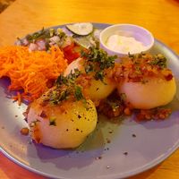 Big potato dumplings at Chwast Food in Warsaw