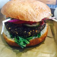 mushrooms burger  at Chwast Food in Warsaw