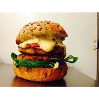 Millet burger. at Chwast Food in Warsaw