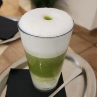 Matcha latte at OMNES CAFFE Arleta in Cesky Krumlov
