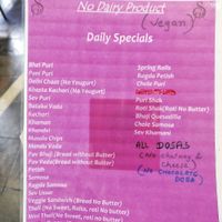 Ask for the vegan menu at Surati Farsan Mart in San Diego
