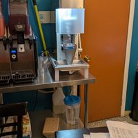 Separate mixing machine for vegan options. at Délices de Joie Crèmerie et Epicerie in Quebec