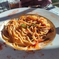Spaghetti Napolitana at Restaurant Giardini in Mallorca