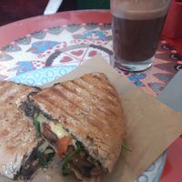 Hot mushroom and cheese sandwich at KIRAS - Totoriu 7 in Vilnius