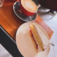 sponge-style cake filled with cream and berries at KIRAS - Totoriu 7 in Vilnius