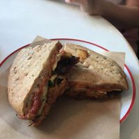 Pulled jackfruit sandwich  at KIRAS - Totoriu 7 in Vilnius