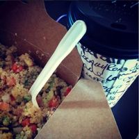 Quinoa bowl and coconut latte. Yum! at gd2go in North Bay