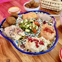 Incredible homemade vegan dips  at Falafel Masters in Eindhoven