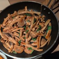 Fried Mushroom and Basil at Qingchun Pumen (New World Dontai Li Shop) in Shanghai