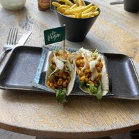 Vegan tacos with corn & salad  at Las Iguanas in Newcastle Upon Tyne