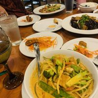 Red curry with tofu & vegetables + eggplant & tofu 😋   at Thai Meal in Plantation