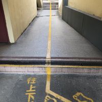 follow the yellow line!!! at Ching Chung Koon 青松觀 in New Territories
