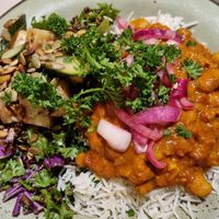 Salad and Curry at Roots Kitchen in Turku