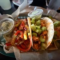 Grilled Veggie Taco and Buffalo Tofu Tacos at Verde Taqueria in Brookhaven