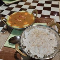 Vegan daal and rice at The Kathmandu Nepali Restaurant in Olomouc