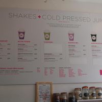 Shakes and Cold pressed Juice Menu at Spa Juice Bar - Greenwich in South East London