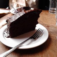 Massive slice of chocolate cake! at The Plant Cafe in Exeter
