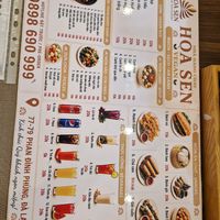 menu at Nhà Hàng Chay Hoa Sen in Da Lat