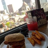 their best burger, La Crispy at Vegattos in Mexico City
