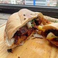 Torta de pastor  at Vegattos in Mexico City