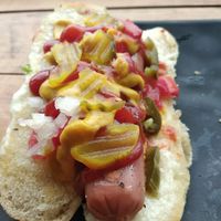 Hot dog at Vegattos in Mexico City