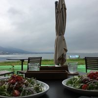 Great view of Biwako Lake from the terrace at Nagisa Warms in Otsu