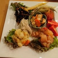 mixed vegan starters  at Nagisa Warms in Otsu