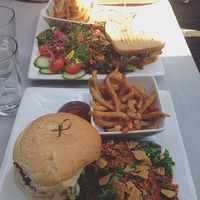 Vegan burger with ";a little of both";  at Pure Kitchen - Richmond Rd in Ottawa