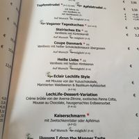 Menu  at Naturhotel LechLife in Wangle
