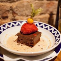 Luxurious chocolate desert at Flax & Kale - Placa Castella in Barcelona