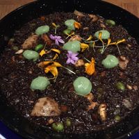 black rice dish at Flax & Kale - Placa Castella in Barcelona
