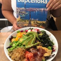 With magazine :) at Flax & Kale - Placa Castella in Barcelona