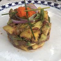 Avocado mango tartare  at Flax & Kale - Placa Castella in Barcelona