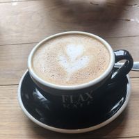 Flax and Kake cappuccino  at Flax & Kale - Placa Castella in Barcelona