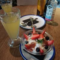 Greek iogurt de coco y kombucha at Flax & Kale - Placa Castella in Barcelona