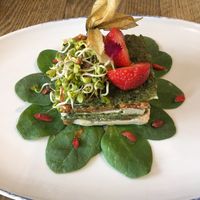 Raw vegan Lasagna  at Flax & Kale - Placa Castella in Barcelona