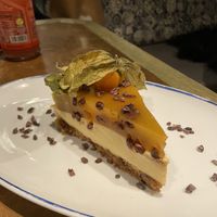 Passionfruit cake 😍  at Flax & Kale - Placa Castella in Barcelona