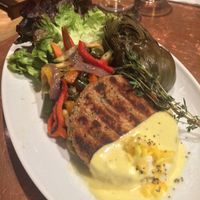 main: burger at Flax & Kale - Placa Castella in Barcelona